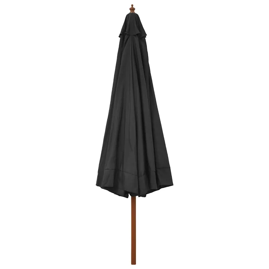Parasol d'extérieur avec mât en bois 330 cm Anthracite - 3