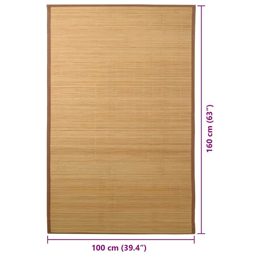 Tapis en bambou 100x160 cm Marron - 7