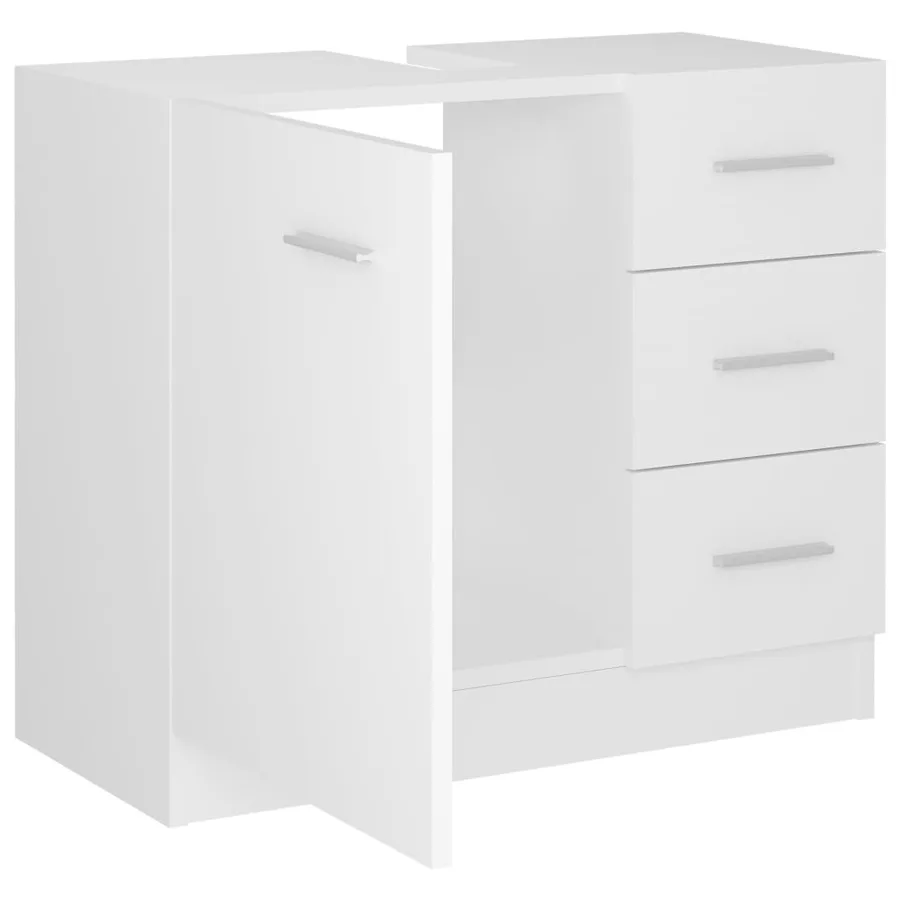 Armoire d'évier Blanc 63x30x54 cm Bois d'ingénierie - 7