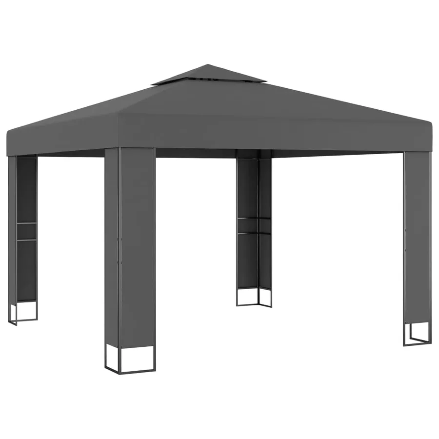 Tonnelle avec toit double 3x3 m Anthracite - 2