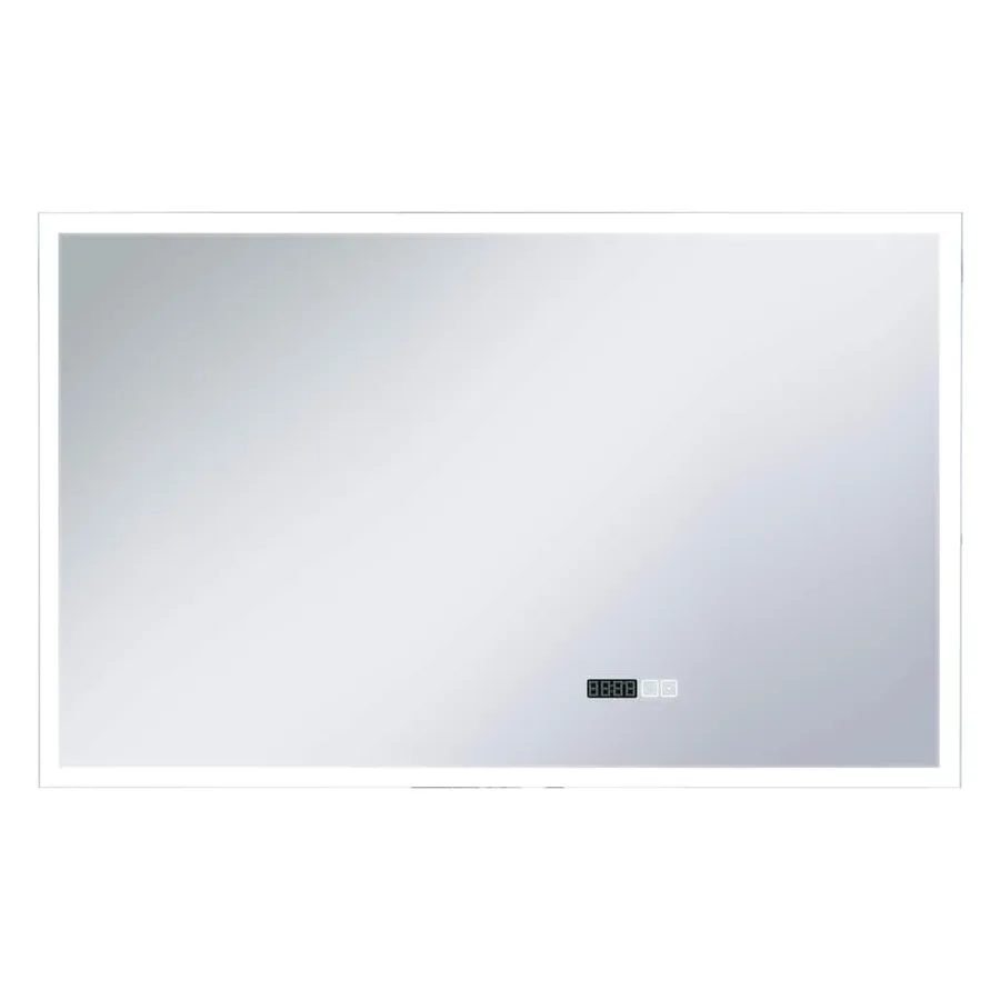 Miroir à LED et capteur tactile et affichage d'heure 100x60 cm - 2