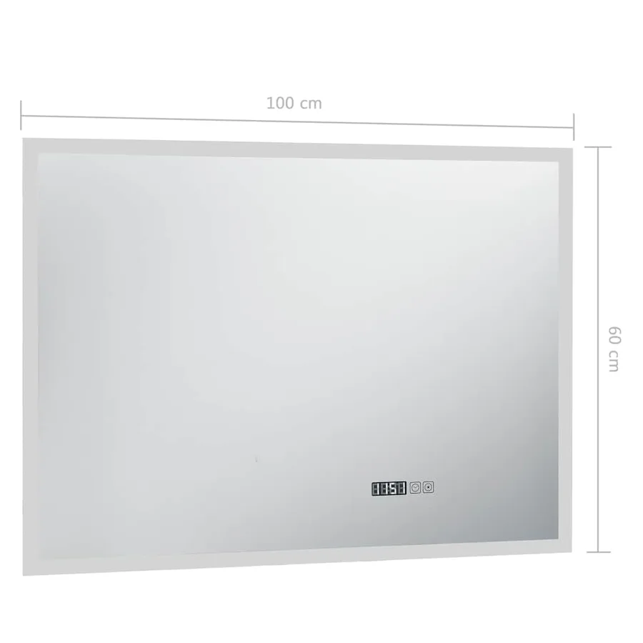 Miroir à LED et capteur tactile et affichage d'heure 100x60 cm - 7