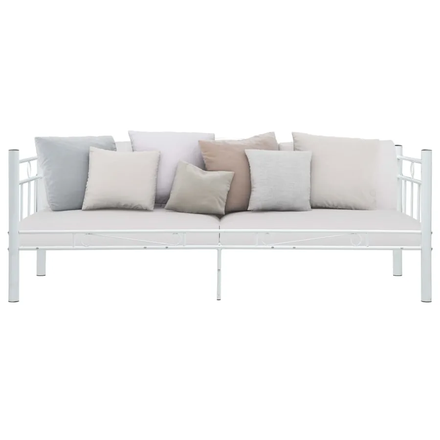 Cadre de lit de repos sans matelas Blanc Métal 90x200cm - 2
