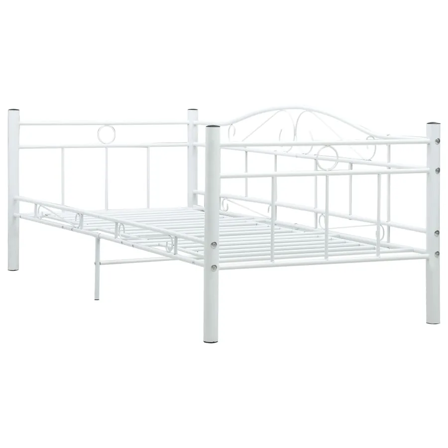 Cadre de lit de repos sans matelas Blanc Métal 90x200cm - 3