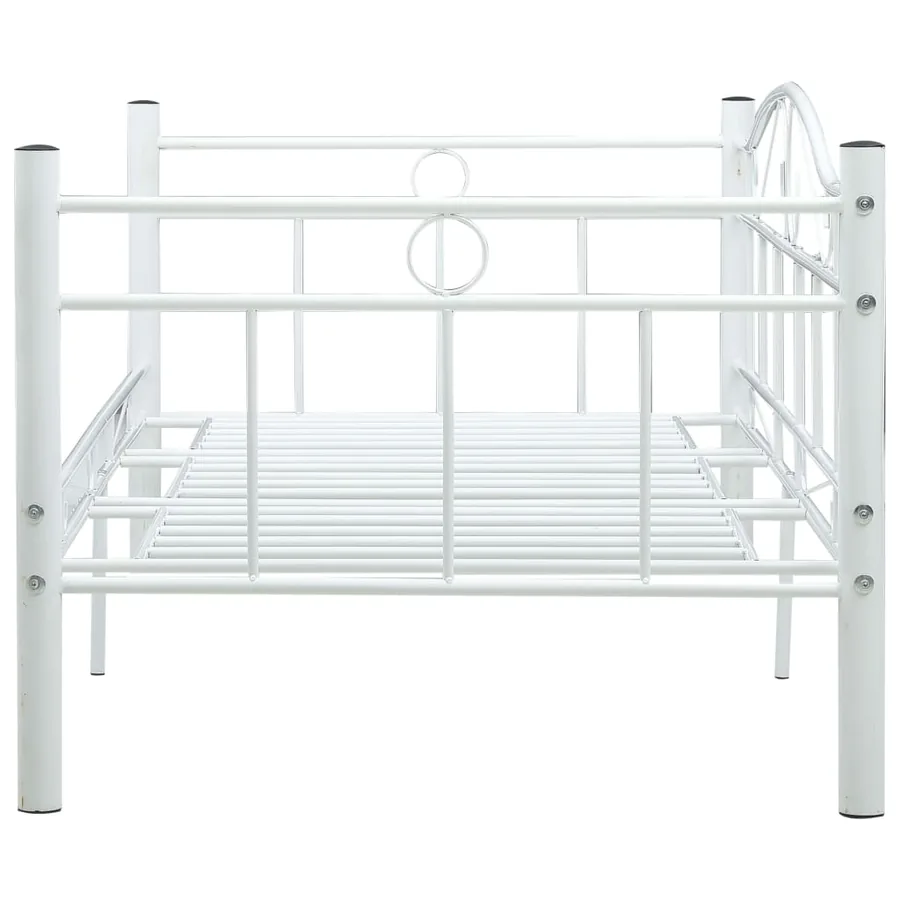Cadre de lit de repos sans matelas Blanc Métal 90x200cm - 4