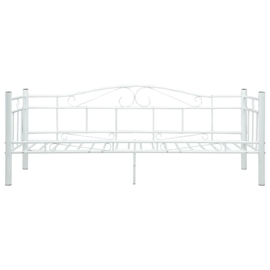 Cadre de lit de repos sans matelas Blanc Métal 90x200cm - 5
