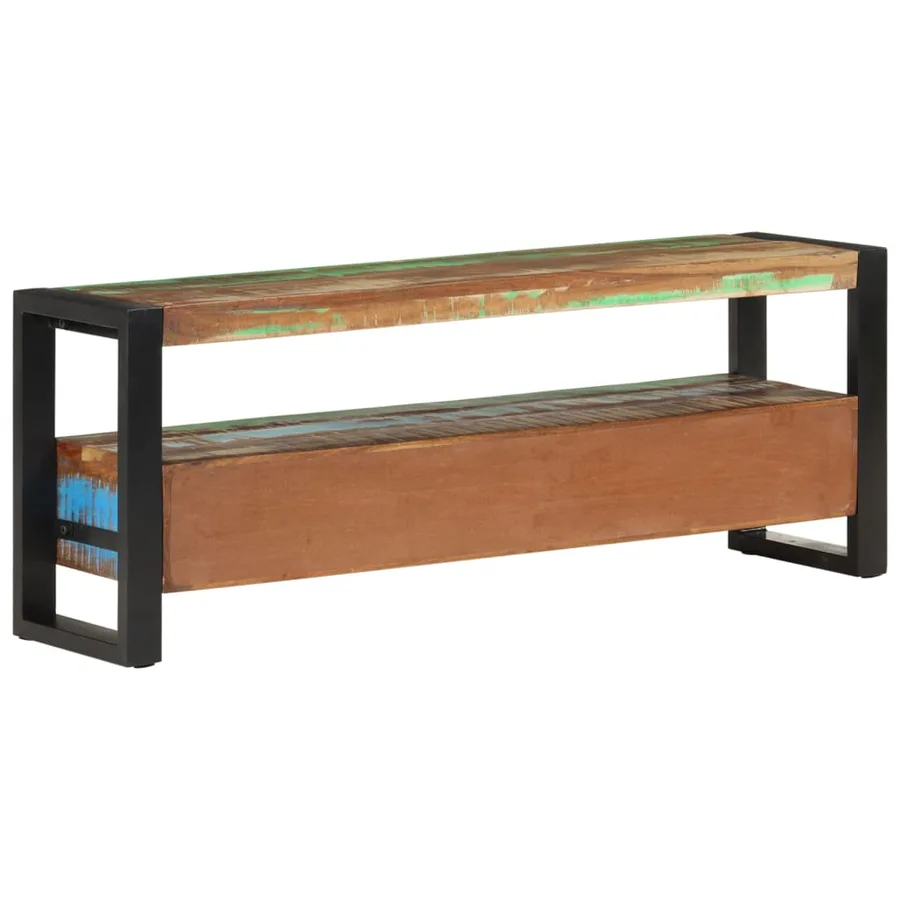 Meuble TV 120x30x45 cm Bois massif de récupération - 3