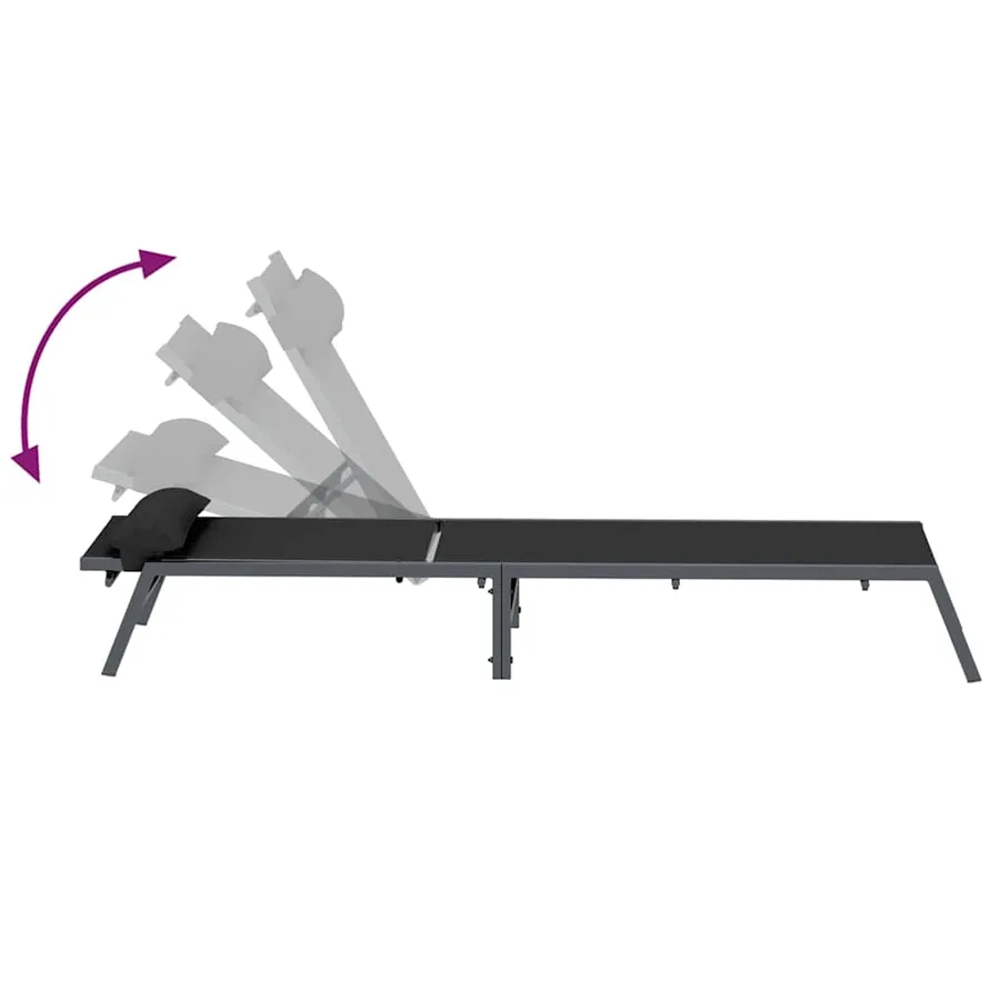 Chaise longue acier anthracite - 18