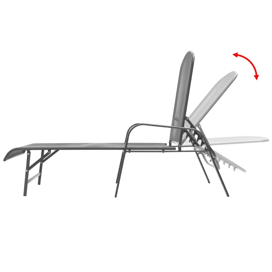 Chaise longue acier anthracite - 2