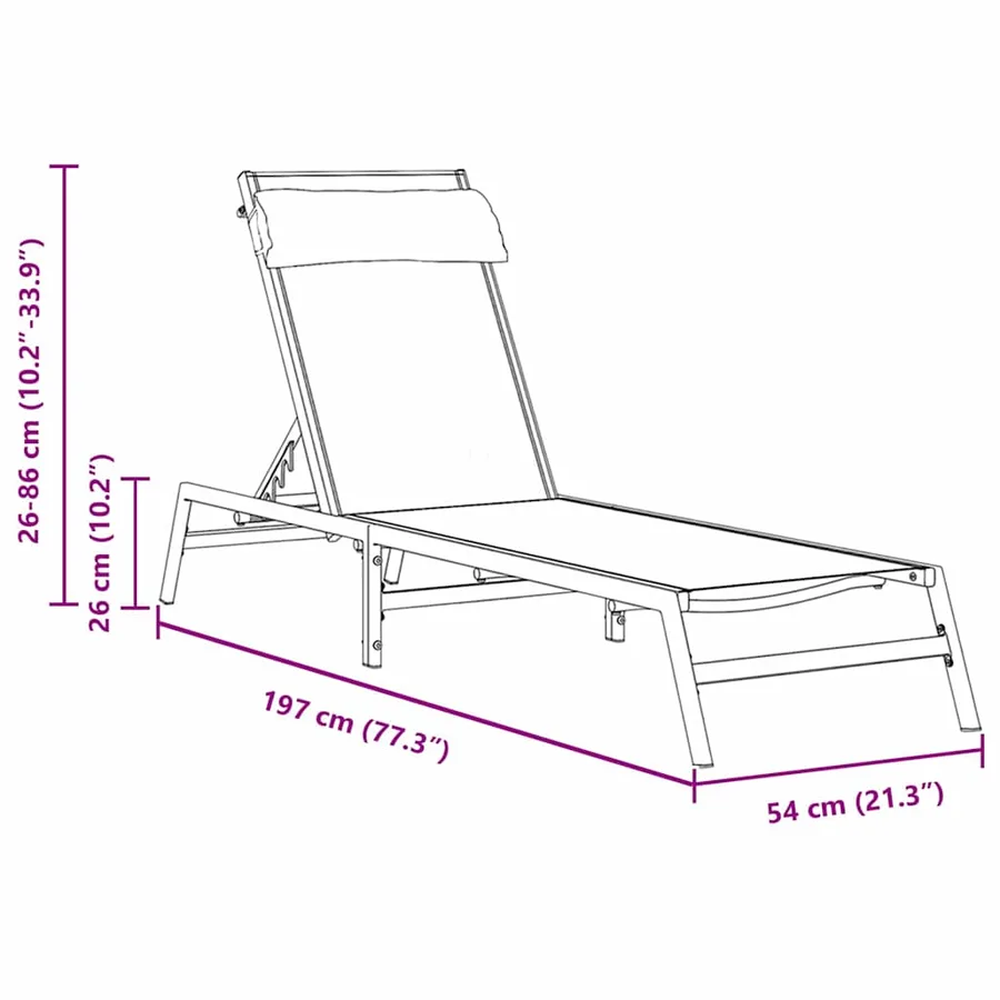 Chaise longue acier anthracite - 21