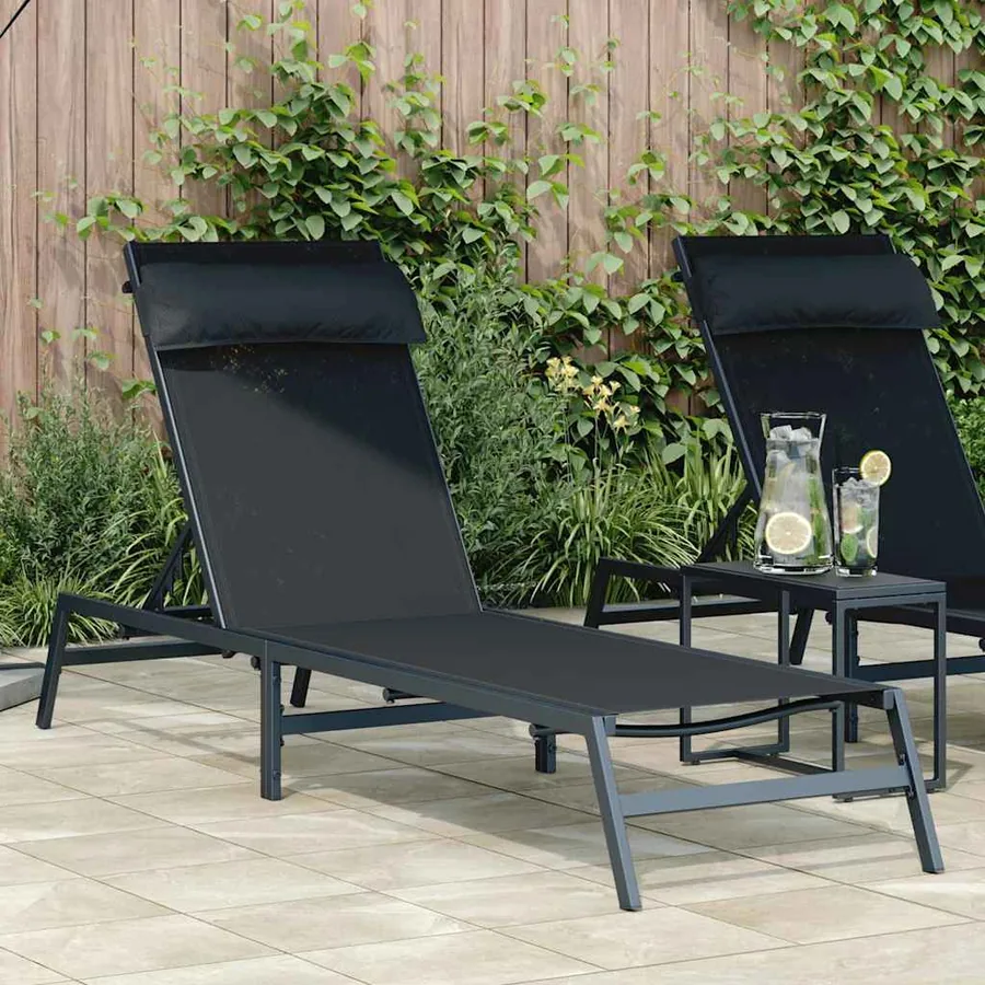Chaise longue acier anthracite - 9
