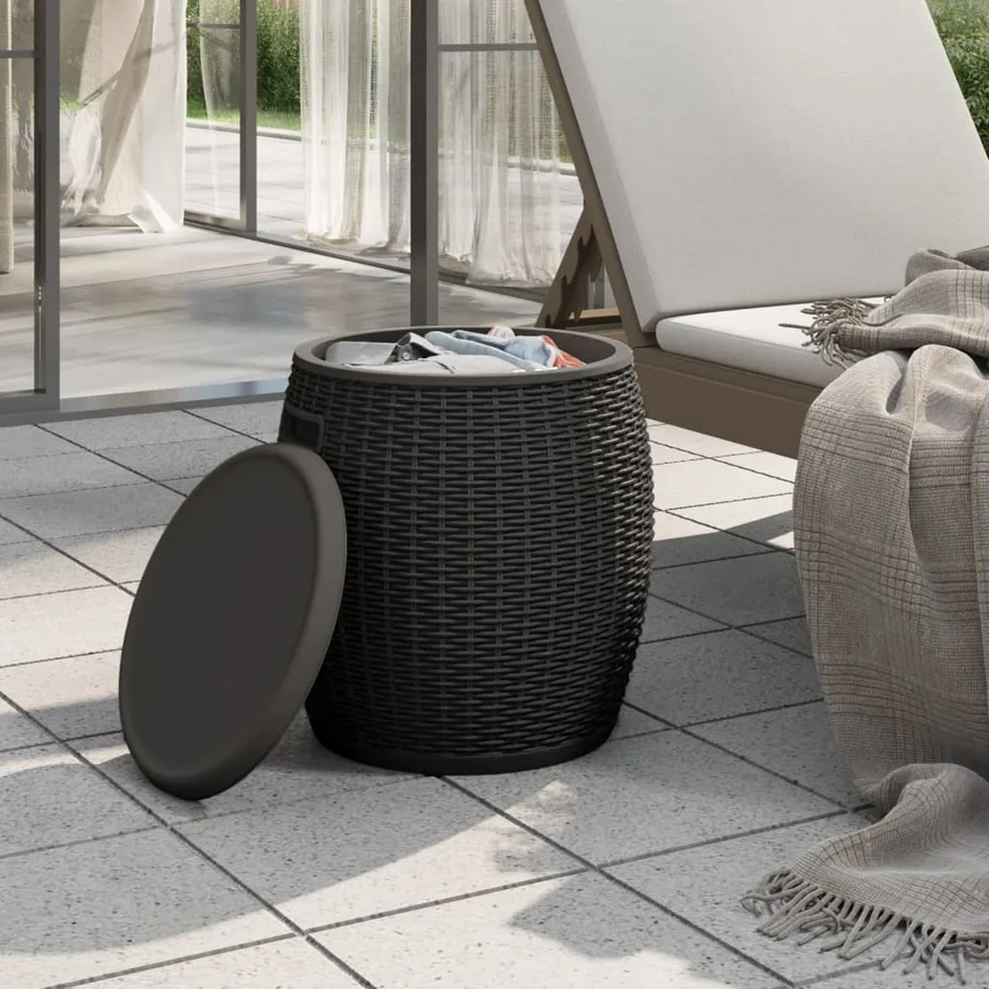 Boîte de rangement de jardin 4 en 1 noir polypropylène - 3