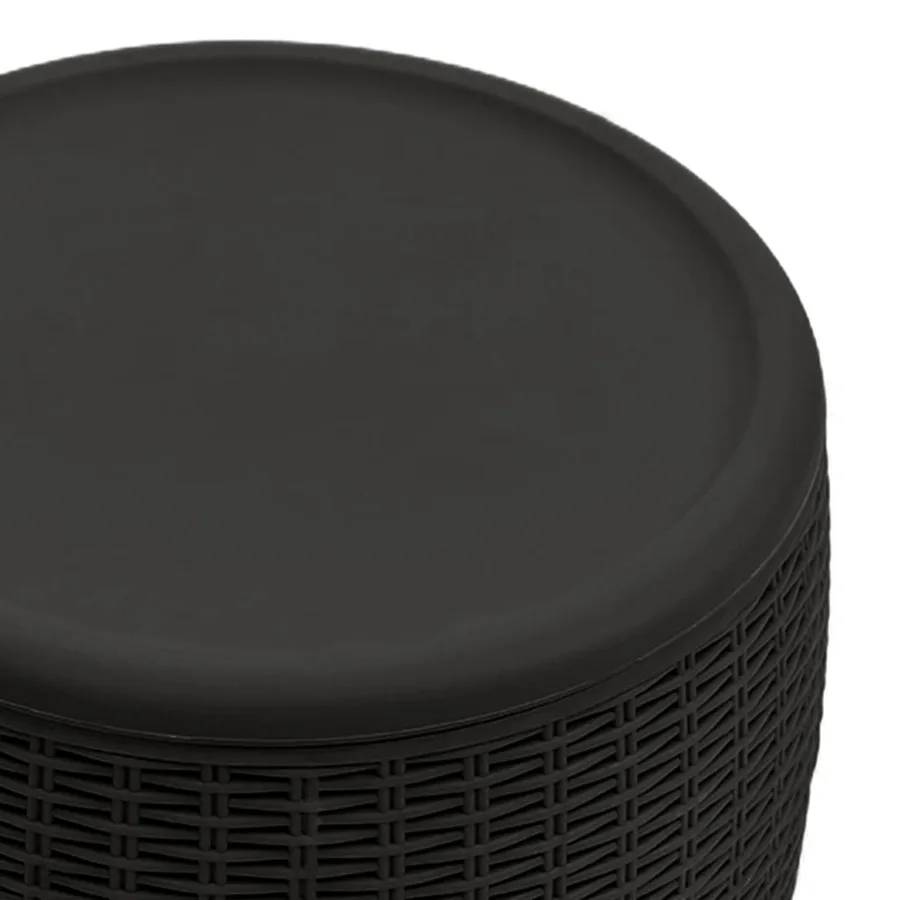Boîte de rangement de jardin 4 en 1 noir polypropylène - 7