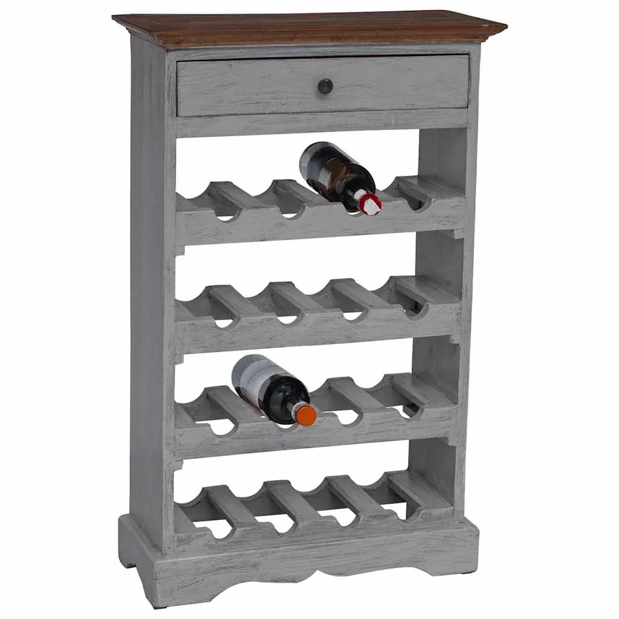 Casier à bouteilles bois d'acajou massif 55x23x85 cm - 3