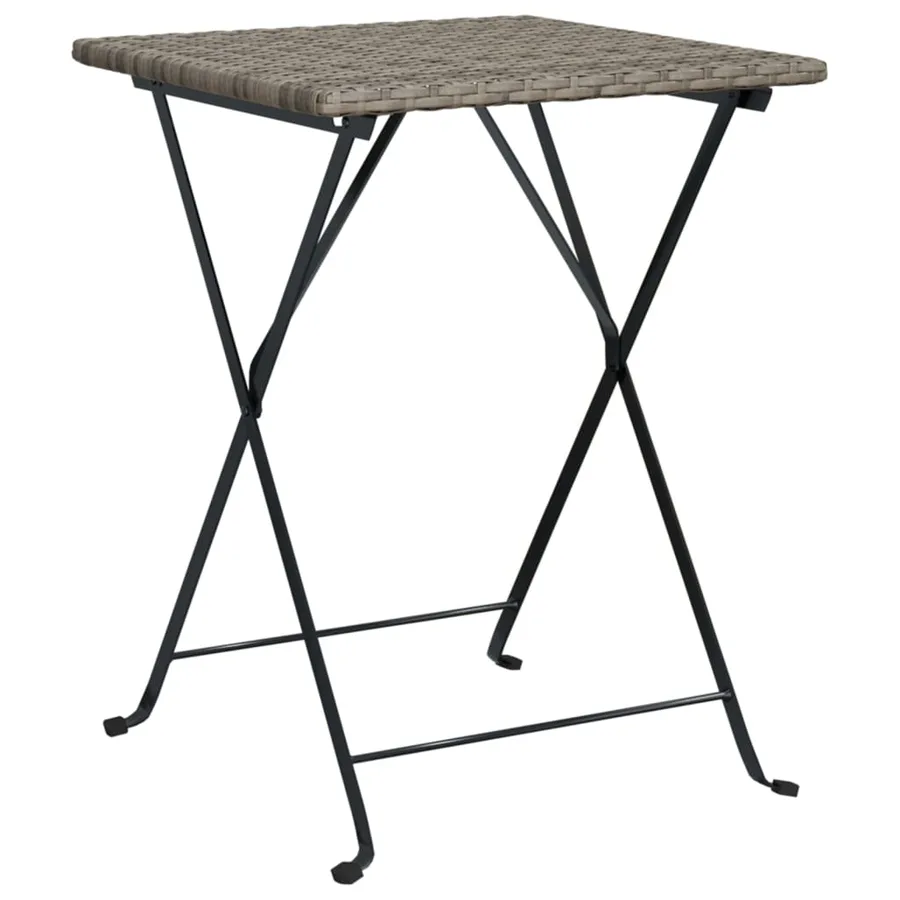 Table de bistrot pliante Gris 55x54x71 cm Résine tressée - 2