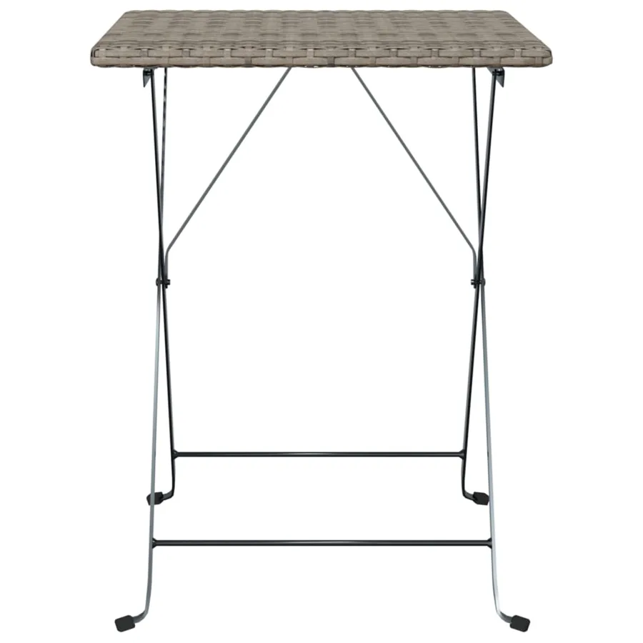Table de bistrot pliante Gris 55x54x71 cm Résine tressée - 3