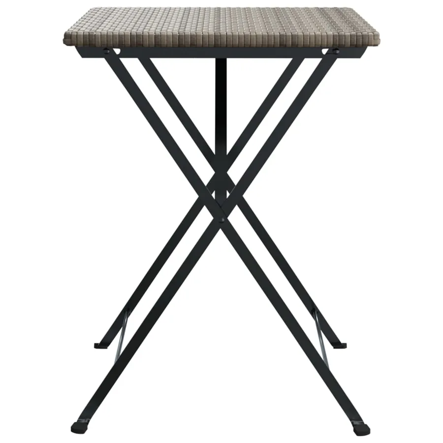 Table de bistrot pliante Gris 55x54x71 cm Résine tressée - 4