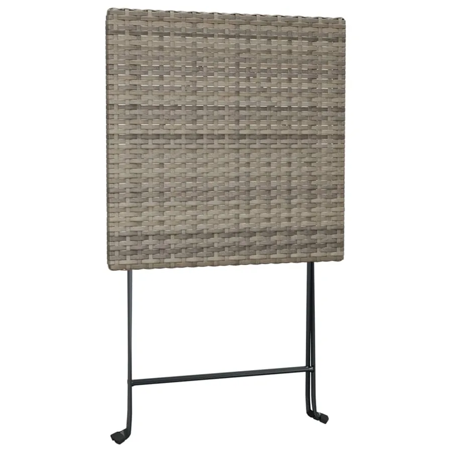 Table de bistrot pliante Gris 55x54x71 cm Résine tressée - 6