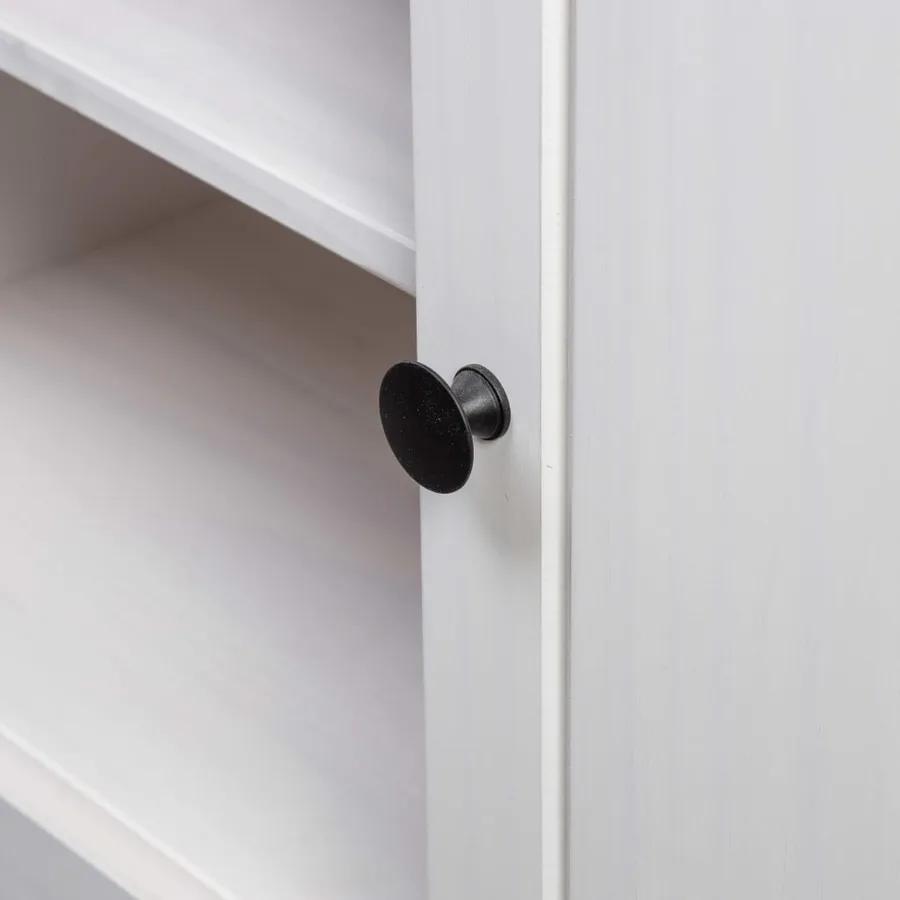 Meuble TV Blanc 120x40x50 cm Bois de pin massif Gamme Panama - 8