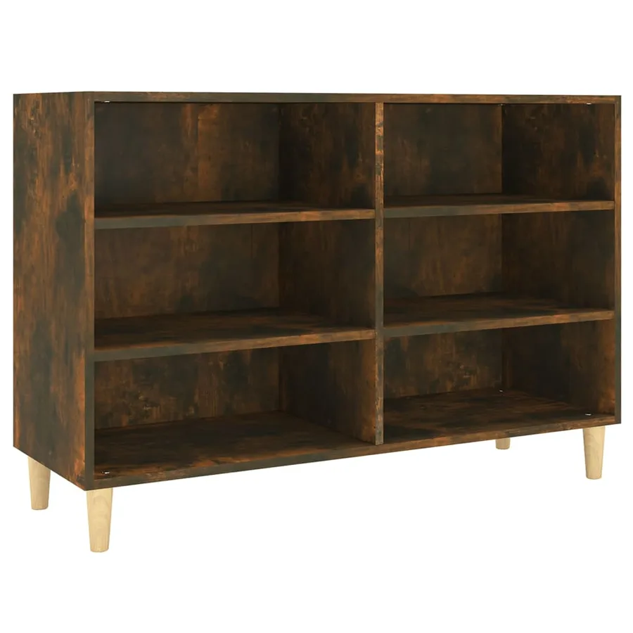 Buffet chêne fumé 103,5x35x70 cm bois d'ingénierie - 2