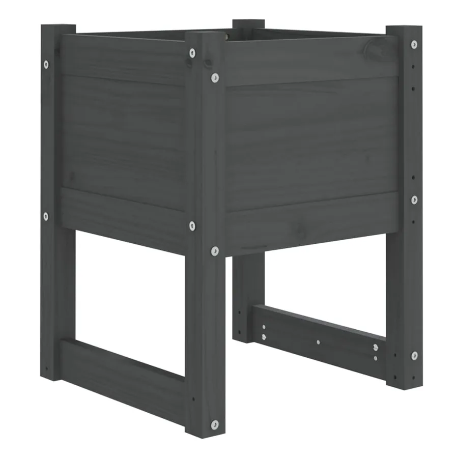 Jardinières 2 pcs Gris 40x40x52,5 cm Bois massif de pin - 4