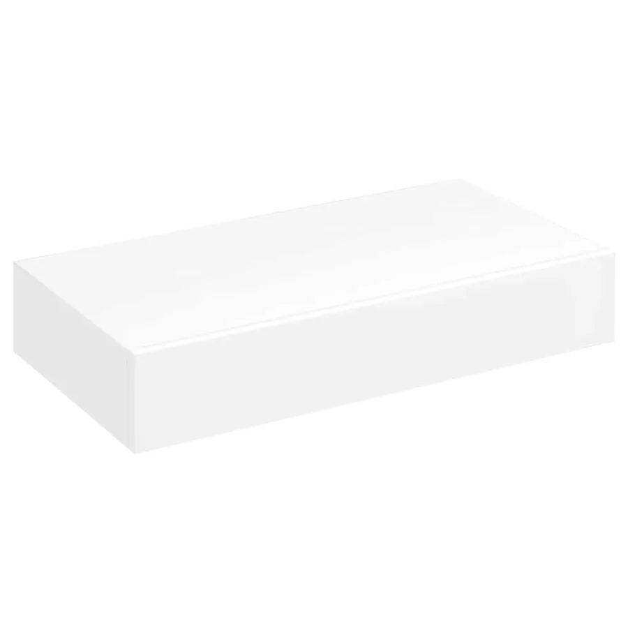 Étagère murale avec 1 tiroir MDF Blanc Rangement de livres/DVD - 2