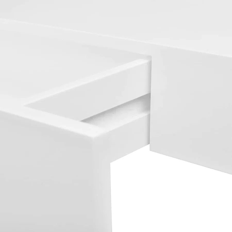Étagère murale avec 1 tiroir MDF Blanc Rangement de livres/DVD - 8