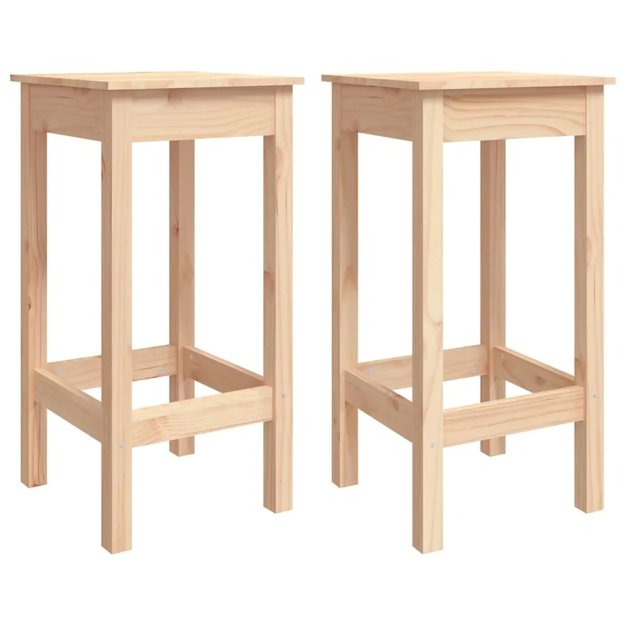 Ensemble de bar 3 pcs Bois de pin massif - 5