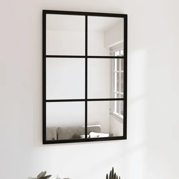 Miroir mural noir 60x40 cm métal