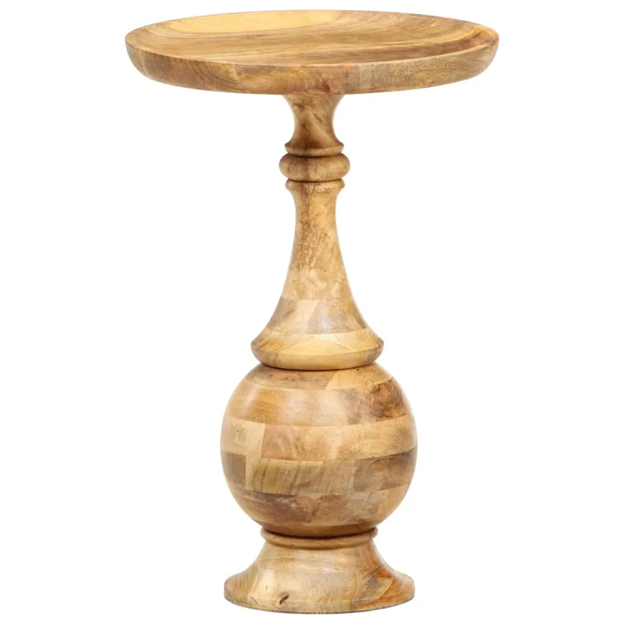 Table d'appoint ronde 43x43x66 cm Bois de manguier massif - 11