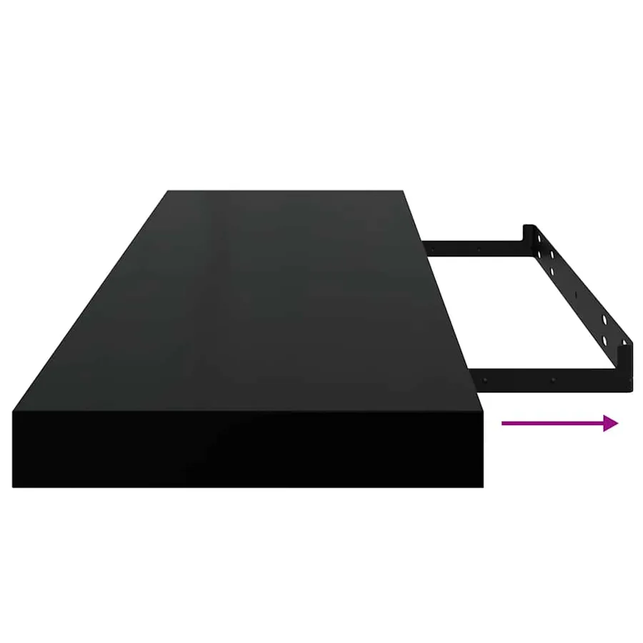 Étagères murales flottantes 4 pcs noir 80x23,5x3,8 cm MDF - 11