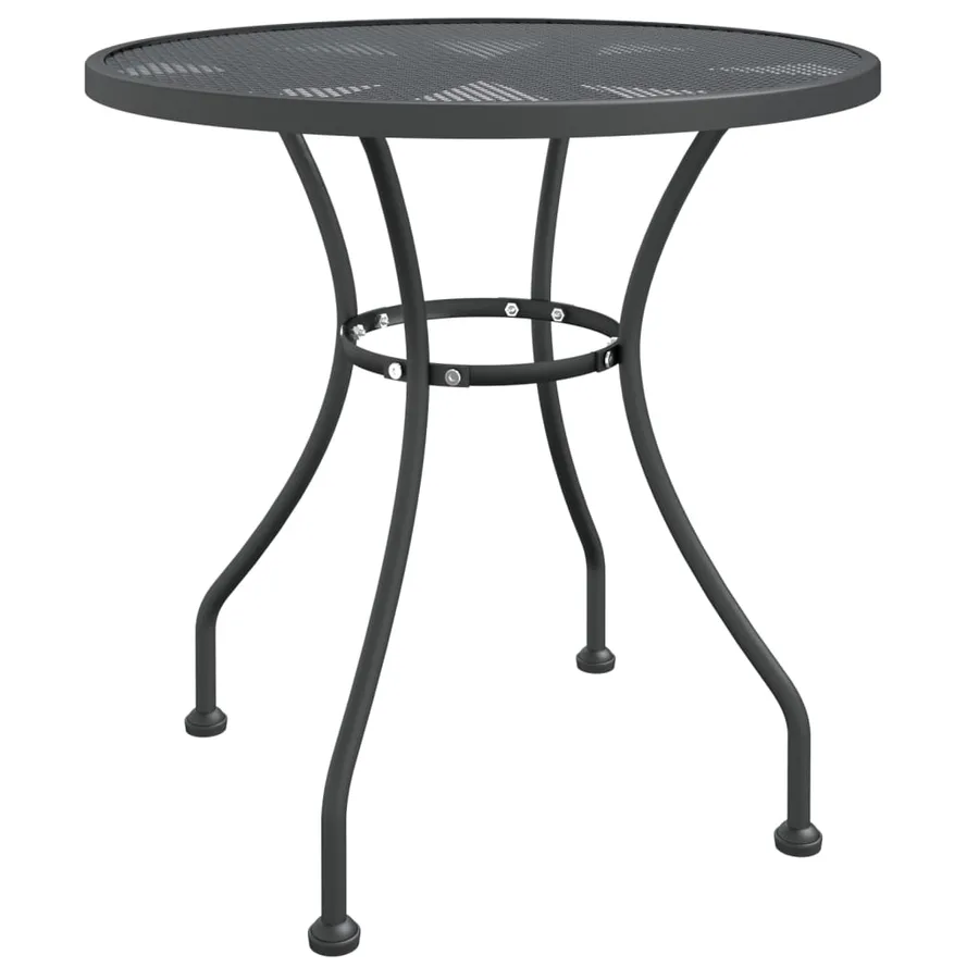 Table de jardin Ø80x72 cm Maille métallique Anthracite - 2