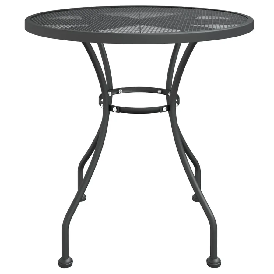 Table de jardin Ø80x72 cm Maille métallique Anthracite - 3
