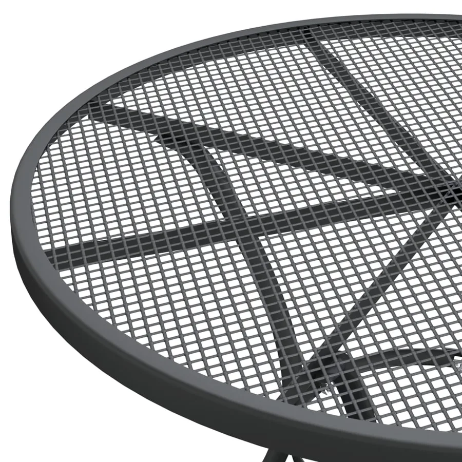 Table de jardin Ø80x72 cm Maille métallique Anthracite - 4