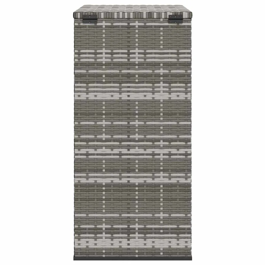 Boîte à coussins de jardin Résine tressée 100x49x103,5 cm Gris - 5