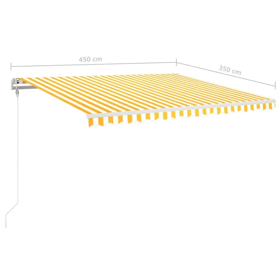 Auvent automatique capteur de vent LED 450x350cm Jaune et blanc - 10