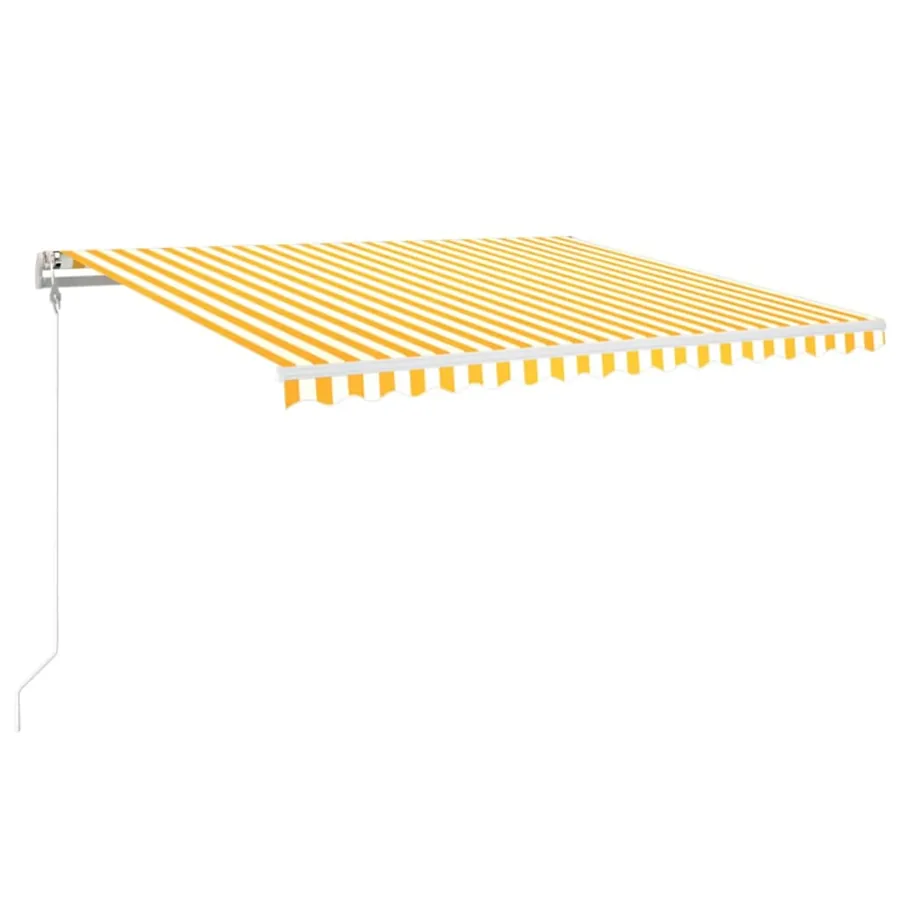 Auvent automatique capteur de vent LED 450x350cm Jaune et blanc - 2
