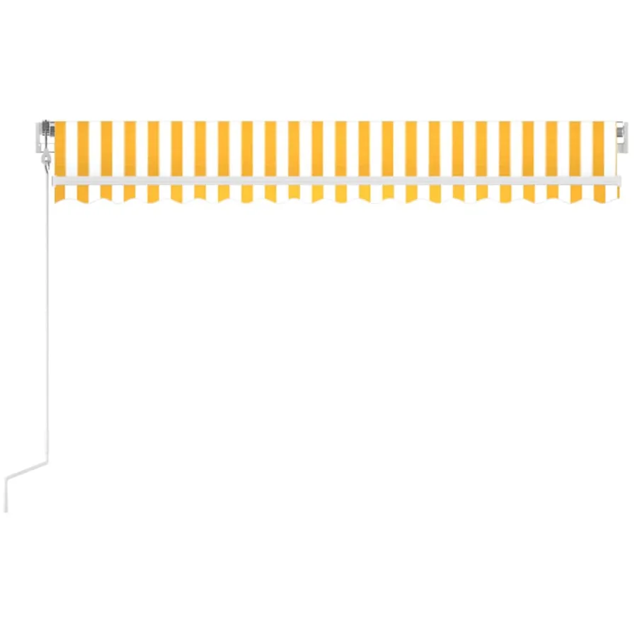 Auvent automatique capteur de vent LED 450x350cm Jaune et blanc - 3