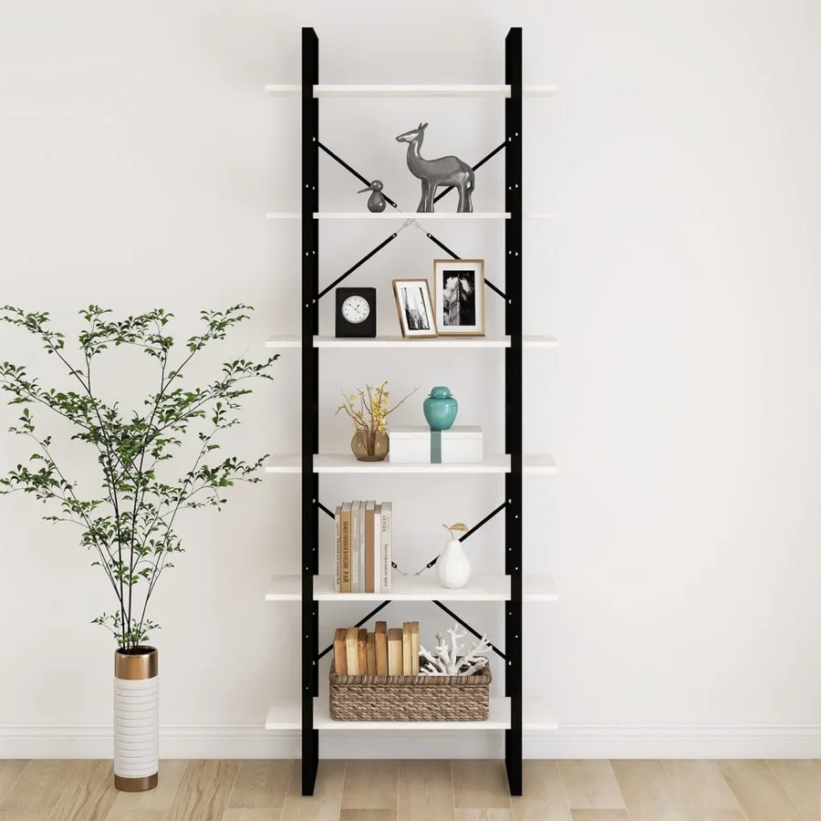 Armoire haute Blanc 80x30x210 cm Bois de pin solide - 4