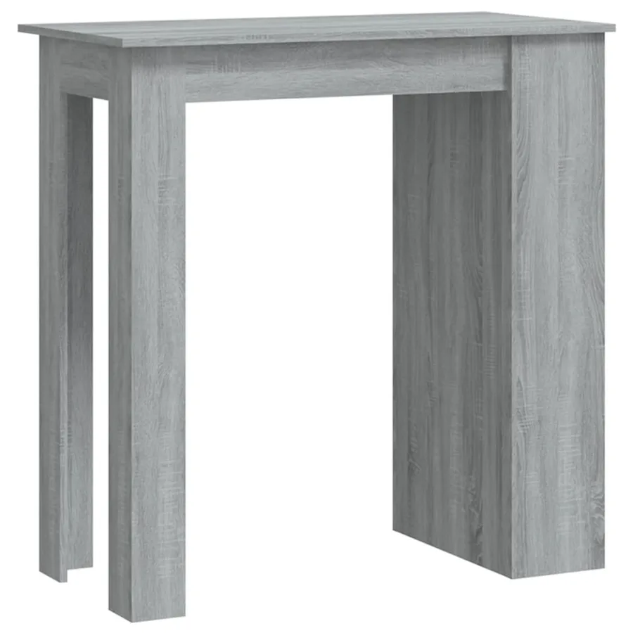 Table de bar avec rangement sonoma gris bois d'ingénierie - 2