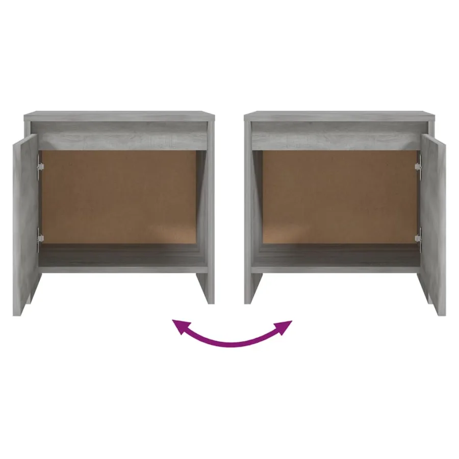 Tables de chevet 2 pcs Sonoma gris 45x34x44,5cm bois ingénierie - 10