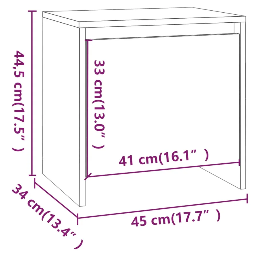 Tables de chevet 2 pcs Sonoma gris 45x34x44,5cm bois ingénierie - 11