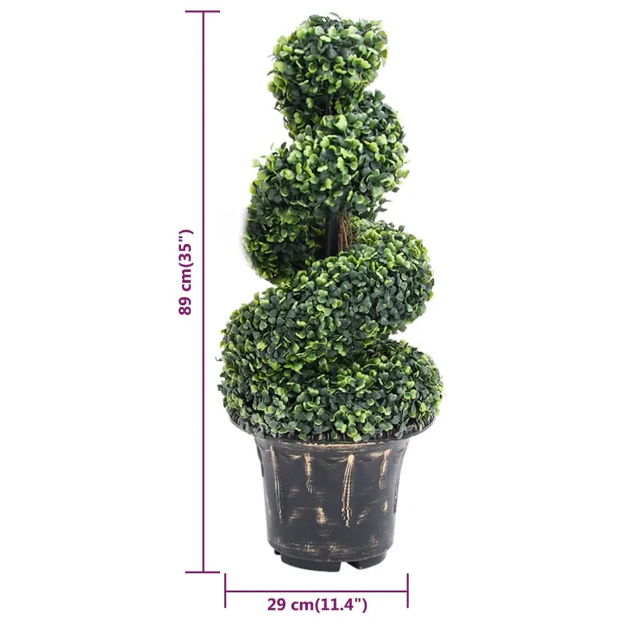 Plante de buis artificiel en spirale avec pot Vert 89 cm - 5