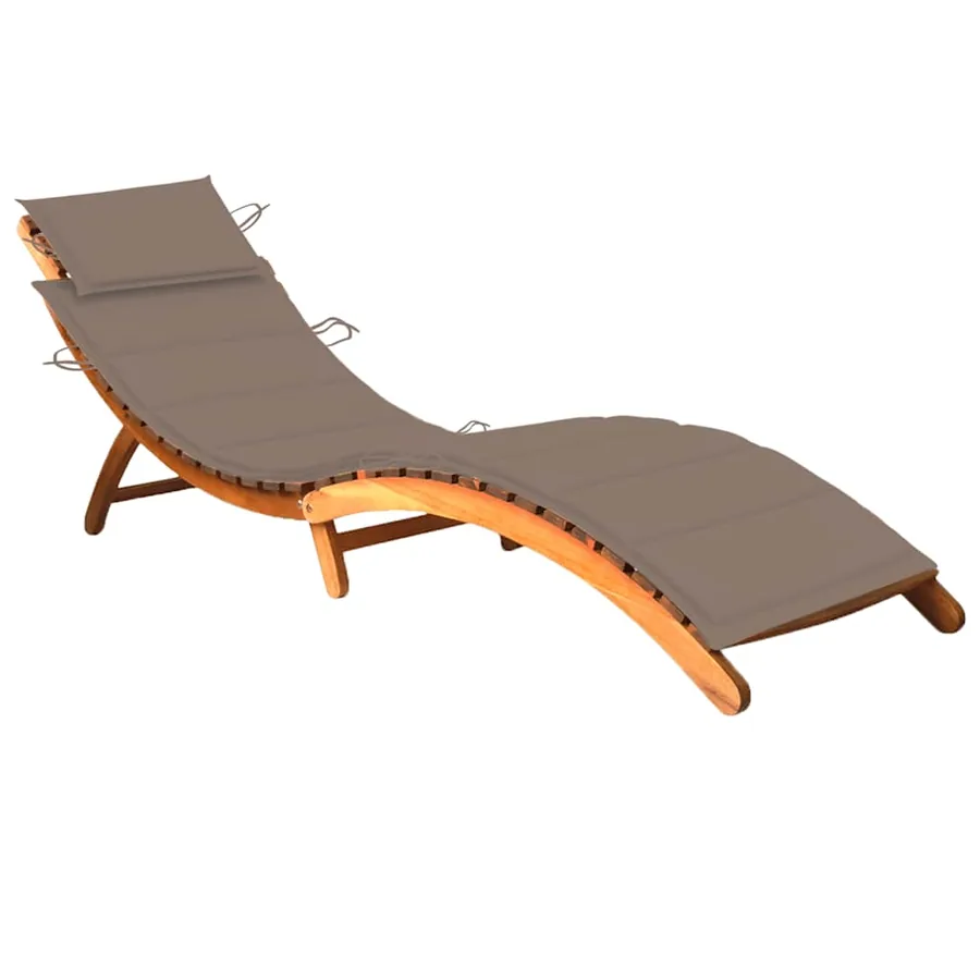 Chaise longue de jardin avec coussin Bois d'acacia solide