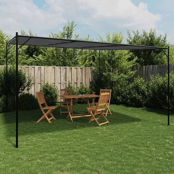 Belvédère anthracite 4x4 m 180 g/m² tissu et acier