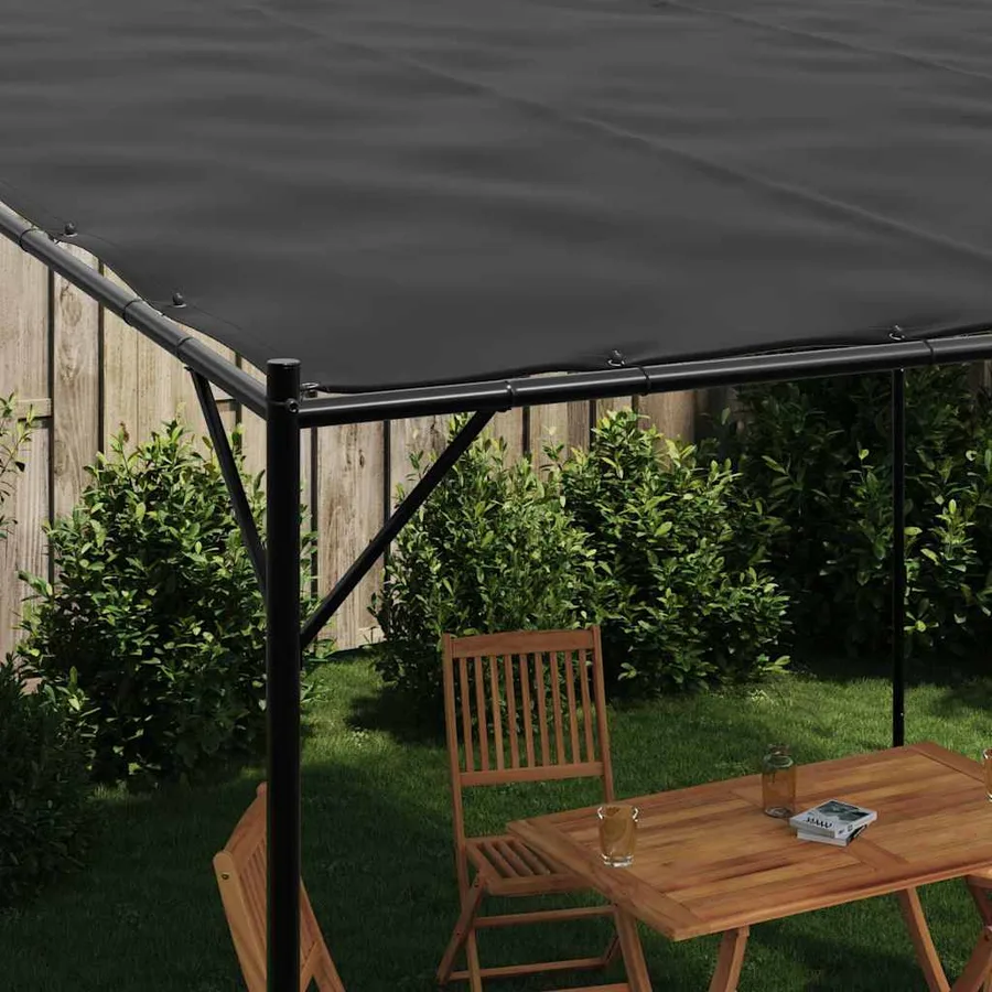 Belvédère anthracite 4x4 m 180 g/m² tissu et acier - 3