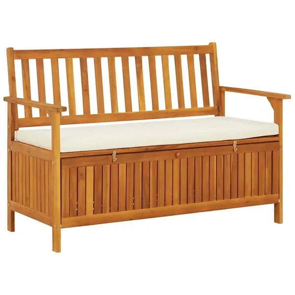 Banc de rangement de jardin Bois d'acacia solide 120x63x84 cm