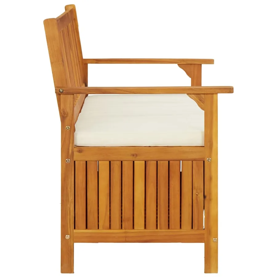 Banc de rangement de jardin Bois d'acacia solide 120x63x84 cm - 5