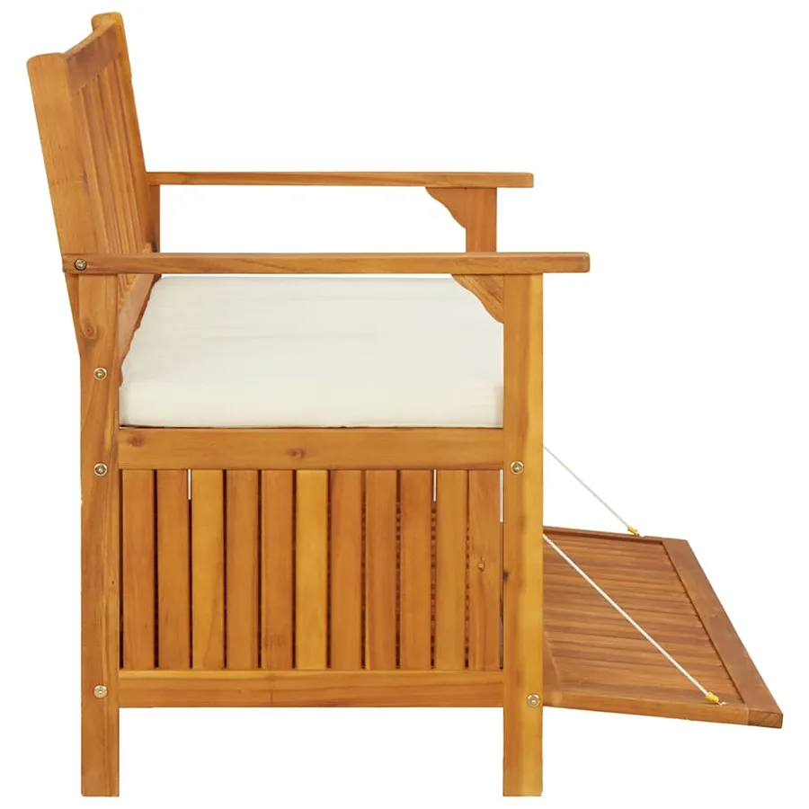 Banc de rangement de jardin Bois d'acacia solide 120x63x84 cm - 6