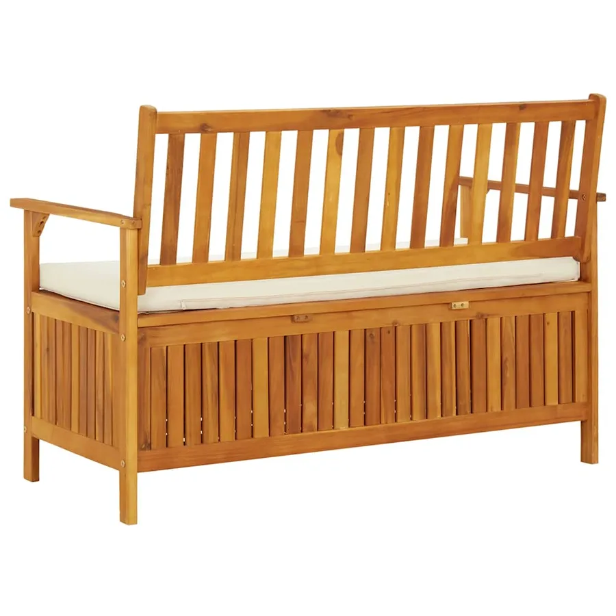 Banc de rangement de jardin Bois d'acacia solide 120x63x84 cm - 7